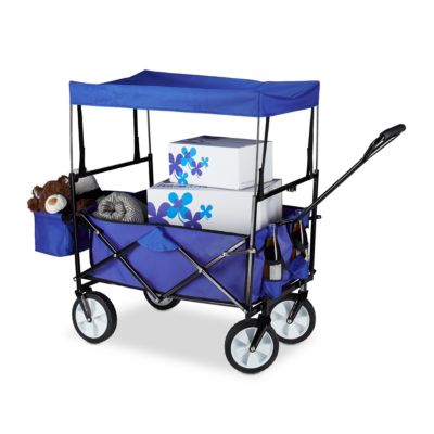 Bollerwagen Faltbar Mit Sonnendach Ablagefach Relaxdays Mytoys