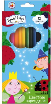 Цветные карандаши, 12 цветов, "Бен и Холли"