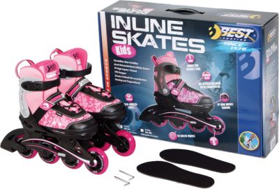 Größe verstellbar mit ABEC 7 Carbon-Kugellager Inliner für Kinder Jugendliche und Erwachsene bis Größe 41 in den Farben grün oder pink Best Sporting Inline Skates