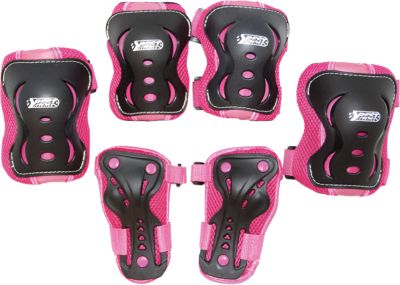 M Kinder Inline Skates Protektoren Set Schutzausrüstung 6tlg pink schwarz Gr 