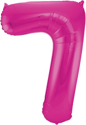Folienballon Zahl 7, pink