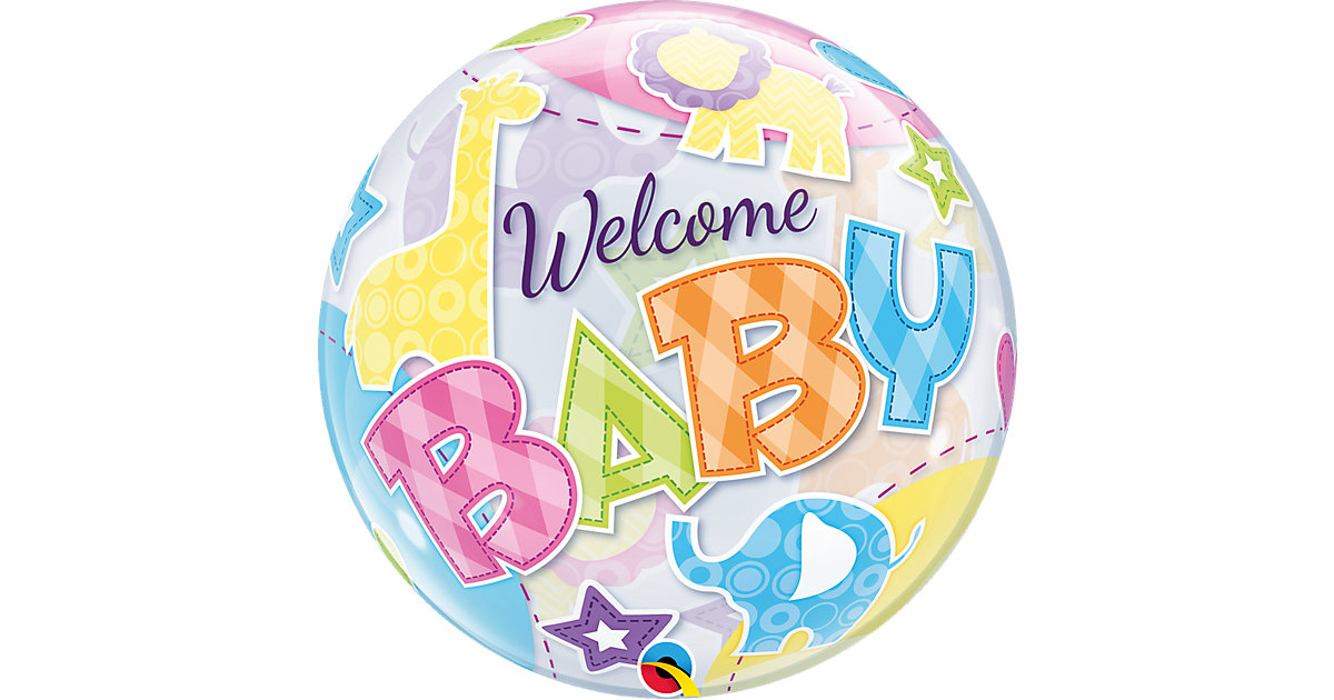 Luftballon Bubble Balloon Welcome Baby mehrfarbig