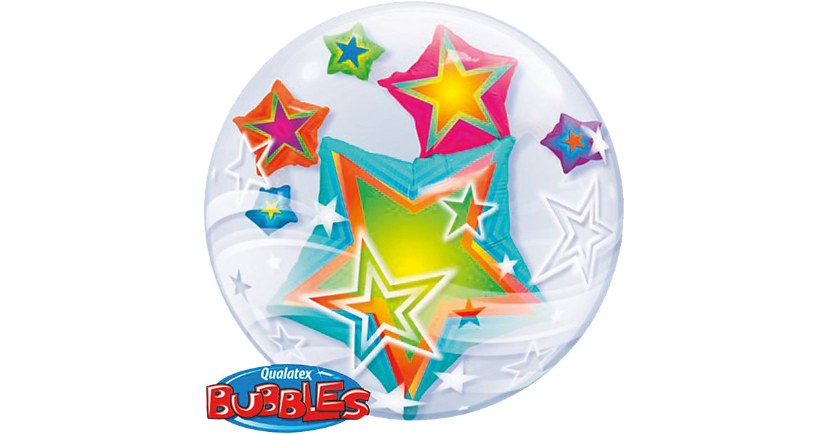 Luftballon Bubble Balloon Stars mehrfarbig