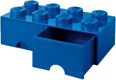 Image of LEGO® Aufbewahrungsbox Storage Brick 8er blau mit Schublade, 50 x 25 x 18 cm