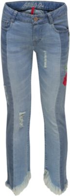 Jeans Rosi Skinny Fit Knochellang Mit Fransensaum Und Stickerei Fur Madchen Bundweite Slim Lemmi Mytoys