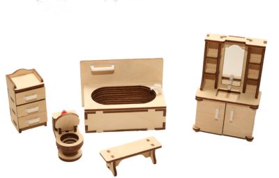 Деревянный набор мебели Happykon "Ванная"