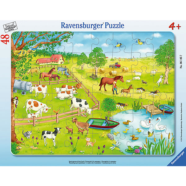 Rahmen Puzzle 48 Teile 32 5x24 5 Cm Spaziergang Auf Dem Land Ravensburger Mytoys
