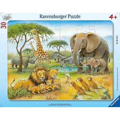Rahmen-Puzzle, 30 Teile, 32,5x24,5 cm, Afrikas Tierwelt