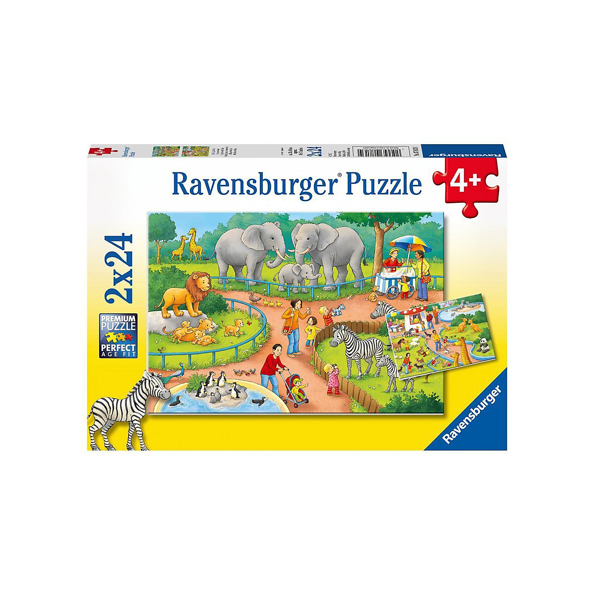 Ravensburger 2er Set Puzzle je 24 Teile 26x18 cm Ein Tag im Zoo