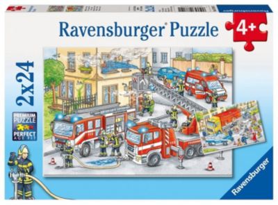 Image of 2er Set Puzzle, je 24 Teile, 26x18 cm, Helden im Einsatz Puzzle