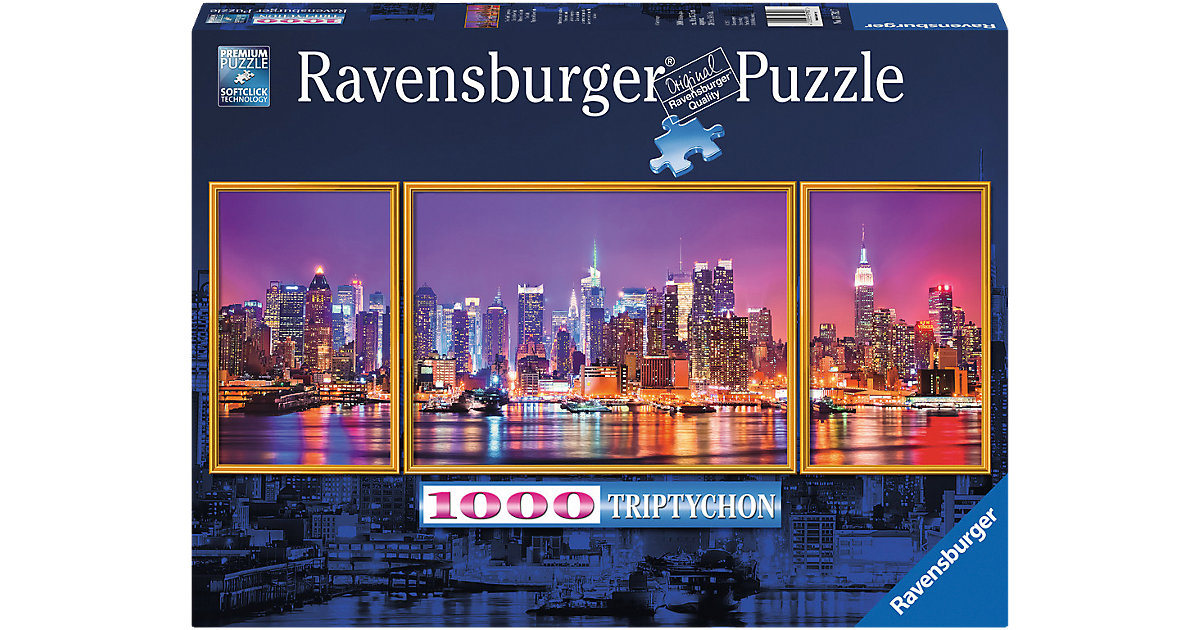 Puzzle 1000 Teile, 98x38 cm, Triptychon, New York