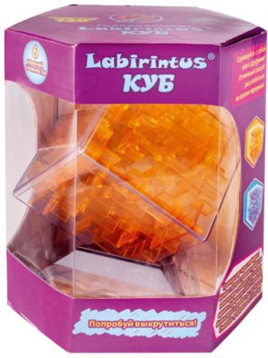 Головоломка Куб жёлтый 10 см, Лабиринтус
