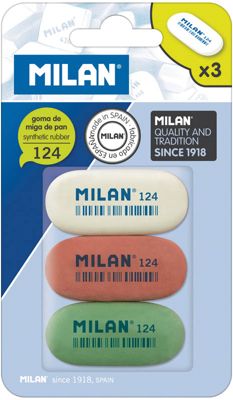 Набор ластиков "124" 3 шт Milan