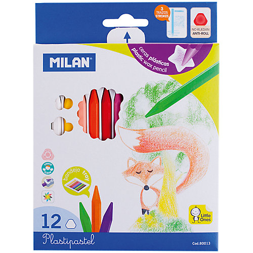 Мелки восковые 12 цветов Milan от Milan