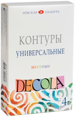 Контуры акриловые 4 цвета 18мл Decola