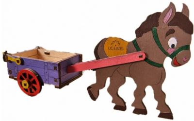 3D-пазл-раскраска  "Ослик" UGEARS