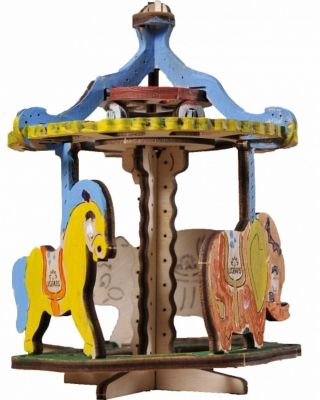 3D-пазл-раскраска " Карусель" UGEARS