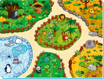 interaktive Puzzlematte Zoolandschaft inkl. App mehrfarbig