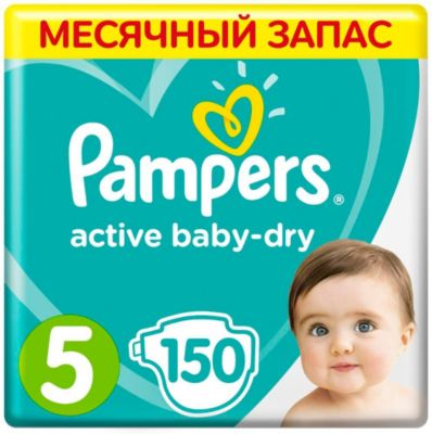 Подгузники Active Baby-Dry Junior 5 (11-18 кг), 150 шт.