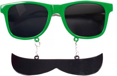 Карнавальные очки Усы зеленые из пластика