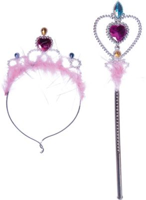 Карнавальный набор Фея из пластика : корона и волшебная палочка
