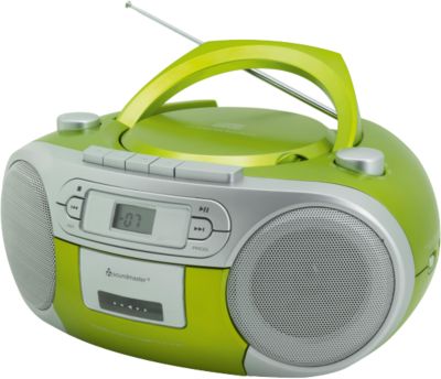 CD Player mit Radio und Kassettenspieler, grün