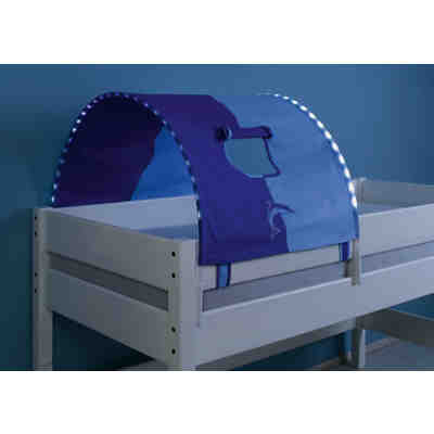 Tunnel inkl. LED-Beleuchtung zu Hoch- & Etagenbetten, Delphin, blau/hellblau, 75 cm