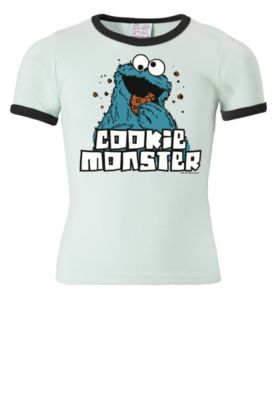 Logoshirt T-Shirt Krmelmonster - Sesamstrasse T-Shirts wei-kombi Gr. 104/116