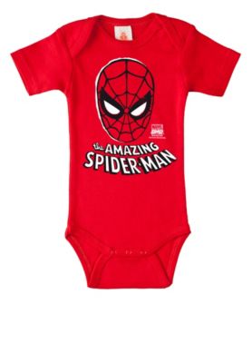 Logoshirt Baby-Body Spider-Man im Vintage-Stil Strampler rot Gr. 50/56 Jungen Kinder