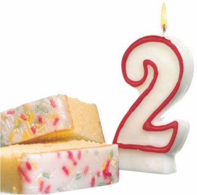 Свеча-цифра для торта Susy Card "2" 8,5 см, красная
