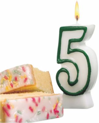 Свеча-цифра для торта Susy Card "5" 8,5 см, синяя