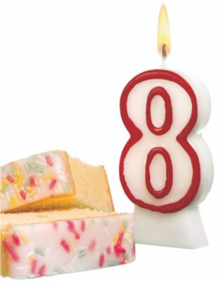 Свеча-цифра для торта Susy Card "8" 8,5 см, красная