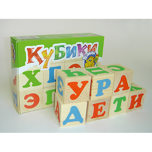 Деревянные кубики Томик "Алфавит" 12 шт от Томик