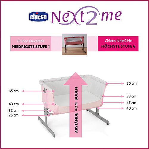 Кроватка-люлька Chicco "Next 2 Me" french rose от CHICCO