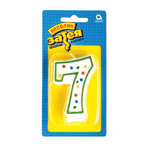 Свеча для торта Веселая затея "Цифра 7", 7,6 см от Веселая Затея