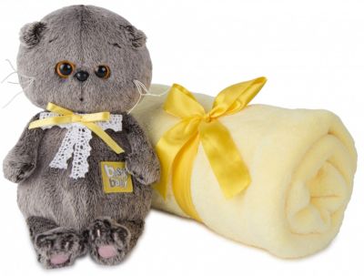 Мягкая игрушка Budi Basa Кот Басик Baby с детским пледом, 20 см