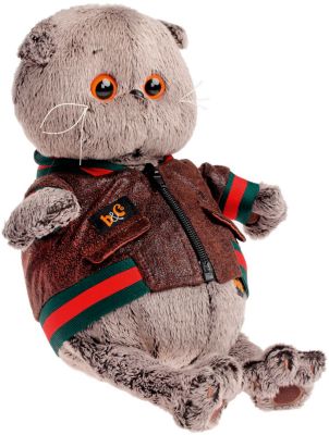 Мягкая игрушка Budi Basa Кот Басик в кожаной куртке, 19 см