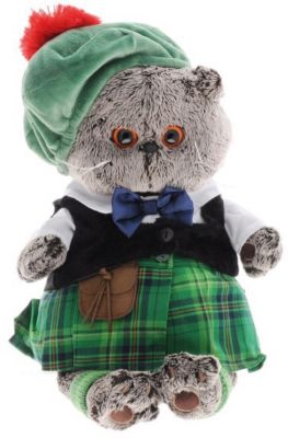 Мягкая игрушка Budi Basa Кот Басик в шотландском костюме, 30 см