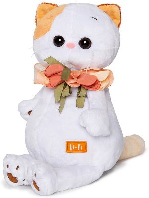 Мягкая игрушка Budi Basa Кошка Ли-Ли с цветами из шелка, 24 см