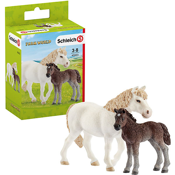 Schleich Farm World 42423 Pony Stute und Fohlen