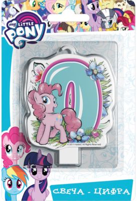 Свеча для торта Росмэн "My little Pony. Свеча-цифра 0"