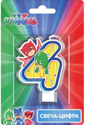 Свеча для торта Росмэн "Герои в масках. Свеча-цифра 4"