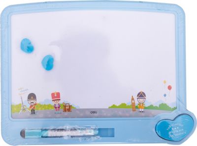 Магнитно-маркерная доска Deli белая, 22х28 (2 магнита, маркер, стиратель)