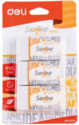 Ластик Deli, 3 шт