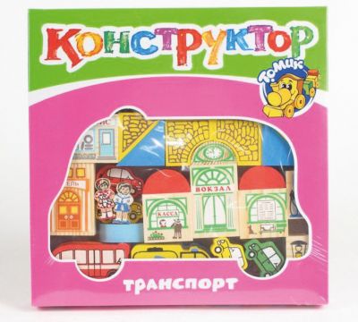 Деревянный конструктор Томик "Транспорт", 45 деталей