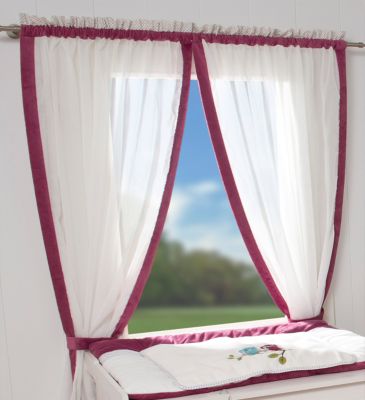 Vorhang Eule, 100 x 240 cm pink Gr. 240 x 100