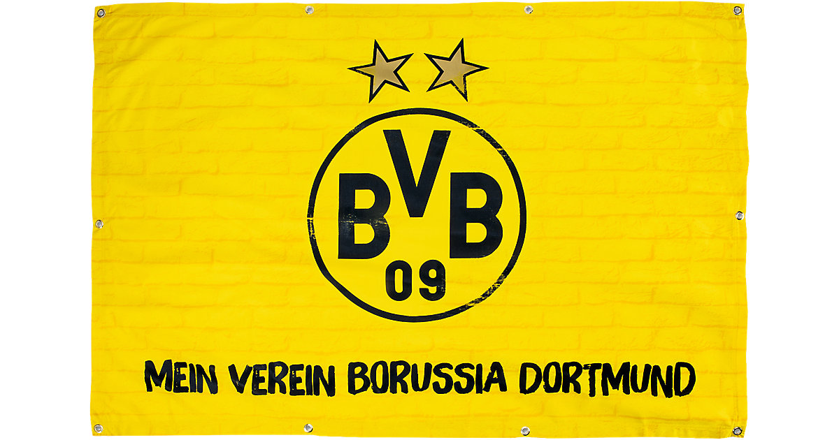 Balkonfahne BVB, Mein Verein Borussia Dortmund, 100 x 150 cm gelb