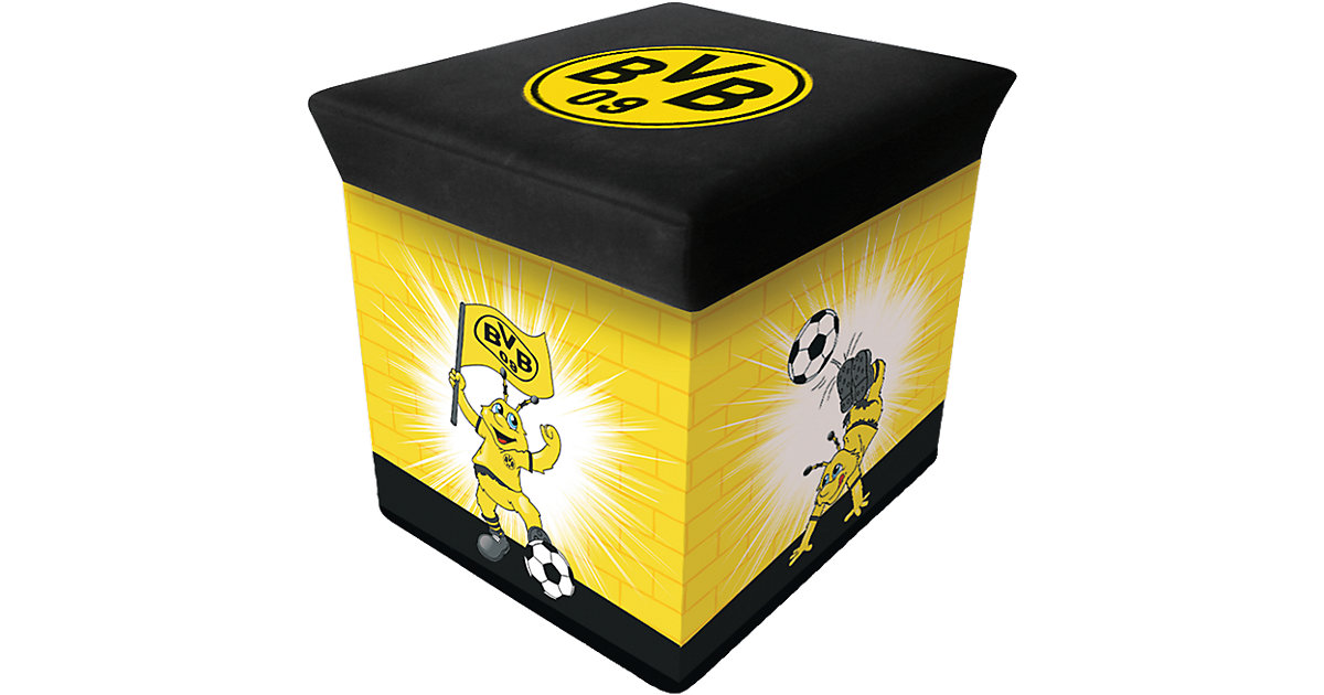 Borussia Dortmund · Aufbewahrungsbox EMMA, schwarz/gelb, 28 x 28 cm Borussia Dortmund · Aufbewahrungsbox EMMA, schwarz/gelb, 28 x 28 cm