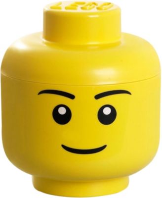 Image of LEGO® Aufbewahrungsbox Kopf Junge, 25 x 25 x 18 cm gelb