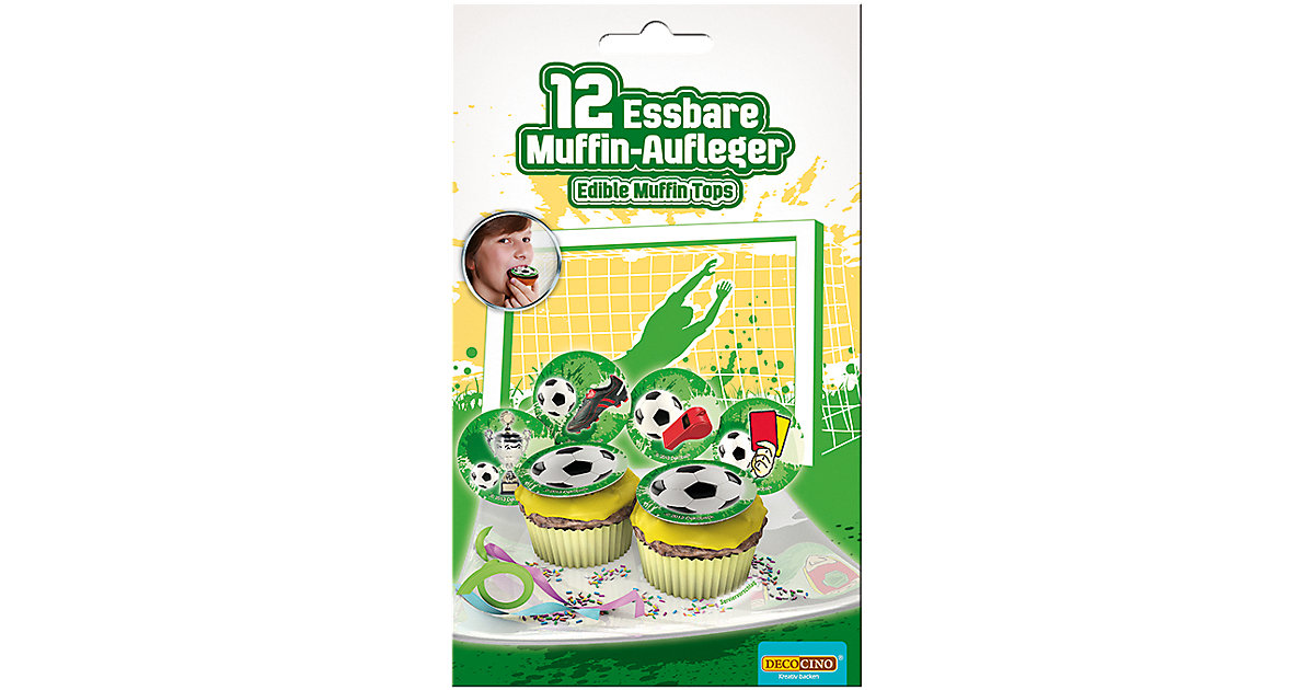 Zucker-Muffinaufleger Fußball, 12 Stück